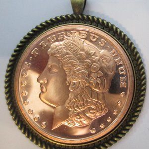 Morgan Dollar 1 Ounce Copper Round Pendant